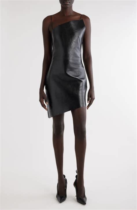 givenchy lambskin|Givenchy Asymmetric Lambskin Leather Minidress .